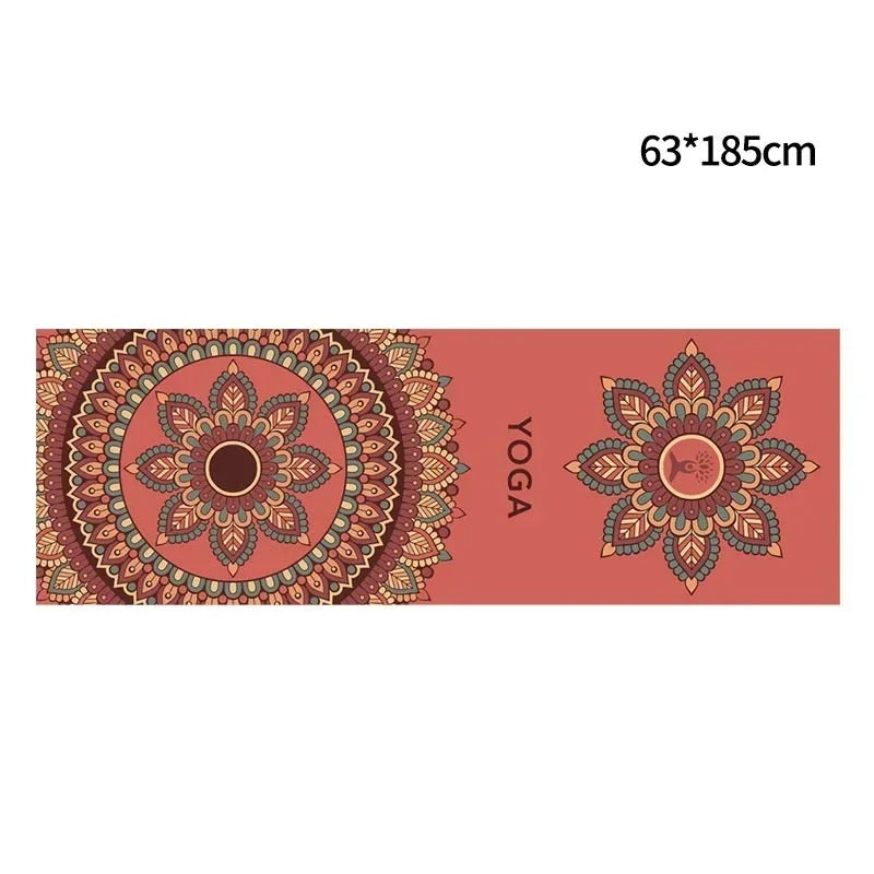 Mandala-Printed Absorbent Yoga Towel – Ultra-Grip, Quick-Dry (185 × 63 cm)