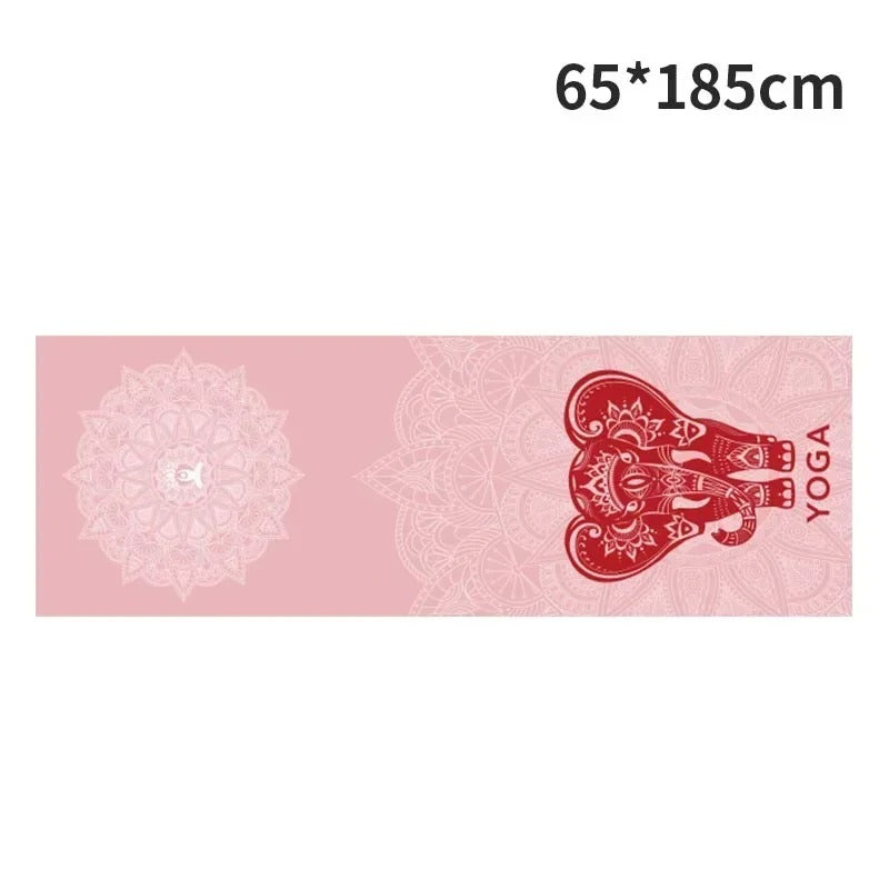 Mandala-Printed Absorbent Yoga Towel – Ultra-Grip, Quick-Dry (185 × 63 cm)