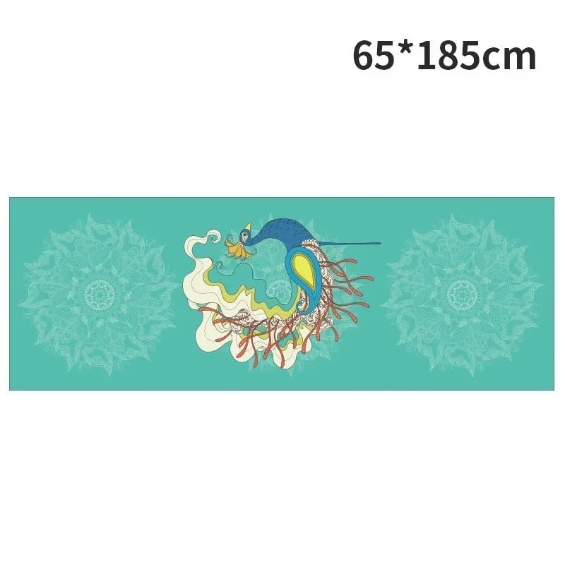 Mandala-Printed Absorbent Yoga Towel – Ultra-Grip, Quick-Dry (185 × 63 cm)