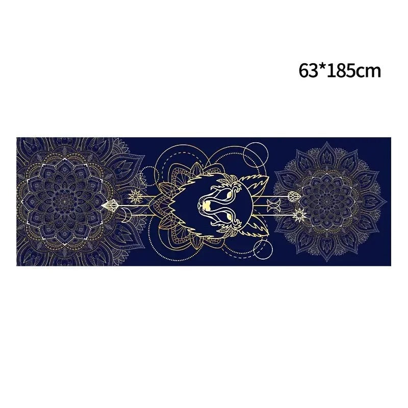 Mandala-Printed Absorbent Yoga Towel – Ultra-Grip, Quick-Dry (185 × 63 cm)
