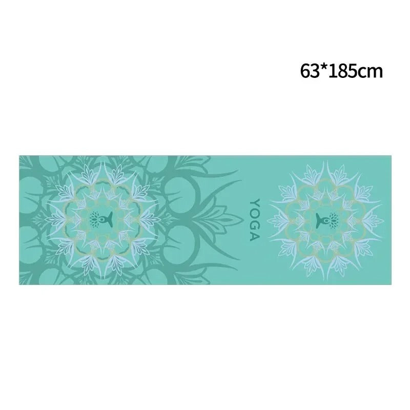 Mandala-Printed Absorbent Yoga Towel – Ultra-Grip, Quick-Dry (185 × 63 cm)